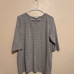 J. Jill Gray Striped Blouse